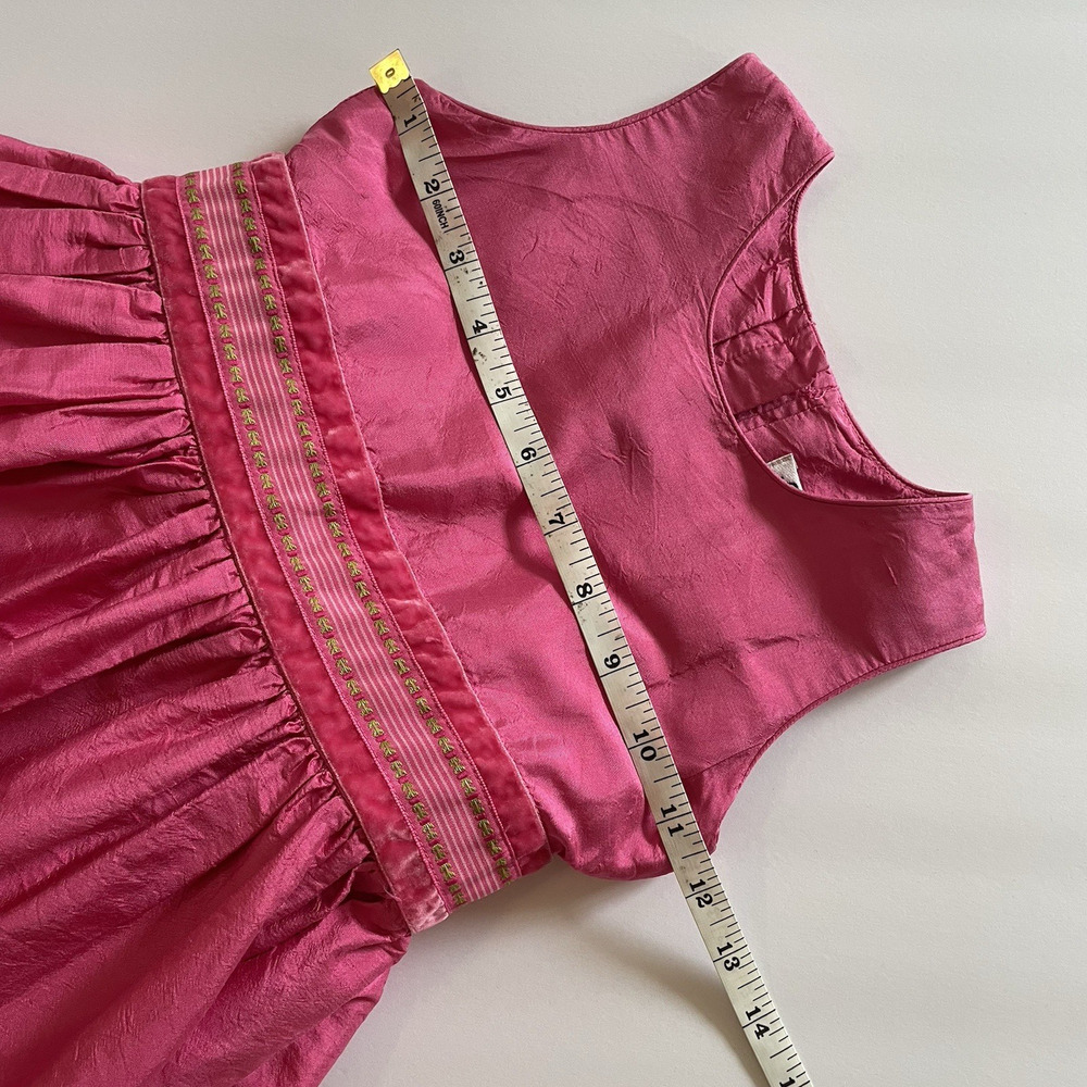 VTG Lilly Pulitzer Girls Pink 100% Silk Dress Bow Sash Special Occasion Party 4 - Picture 8 of 15